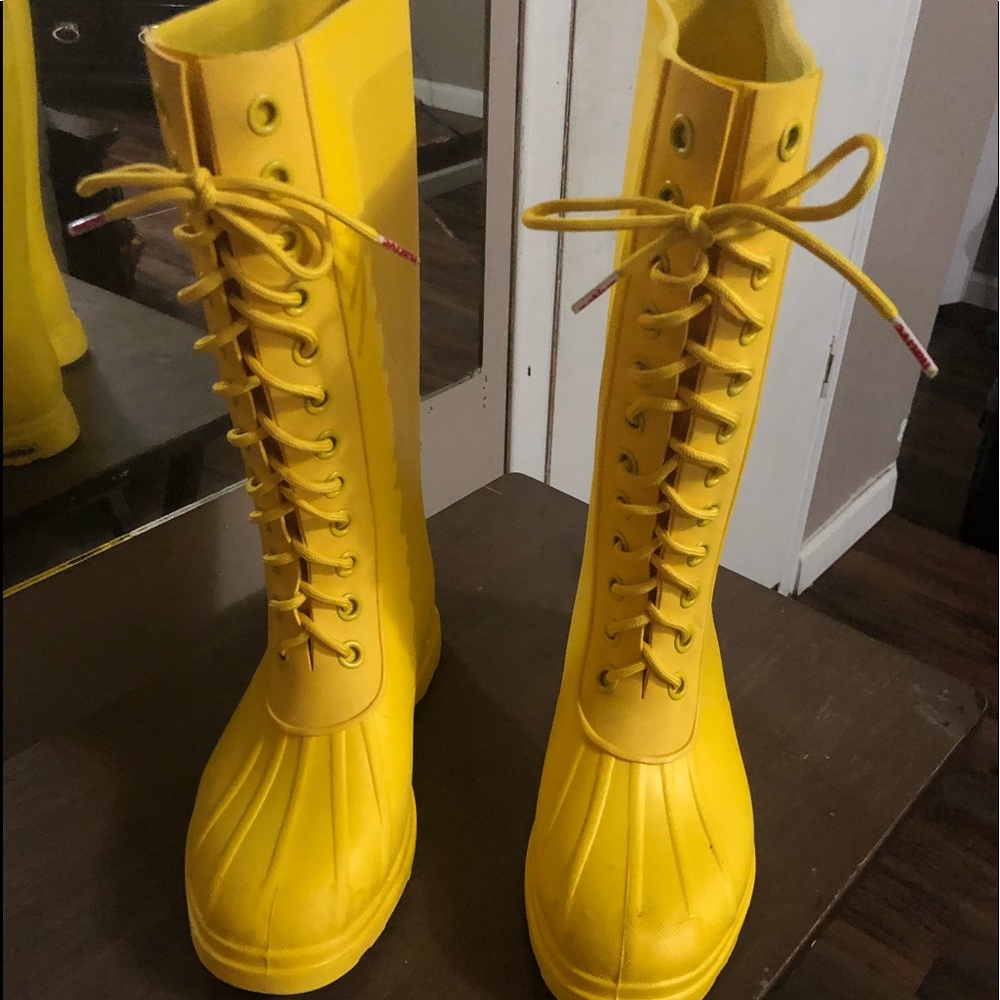 Cute yellow rain boots